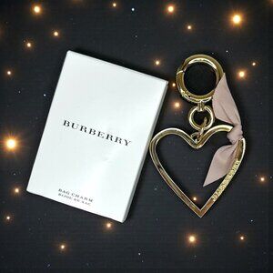 Burberry heart-shaped bag charm or key holder (gold tone)